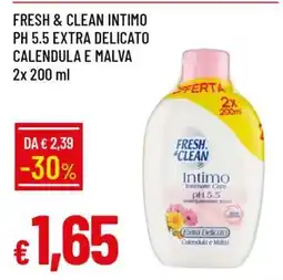 Famila FRESH & CLEAN INTIMO PH 5.5 EXTRA DELICATO CALENDULA E MALVA 2X 200 ML offerta