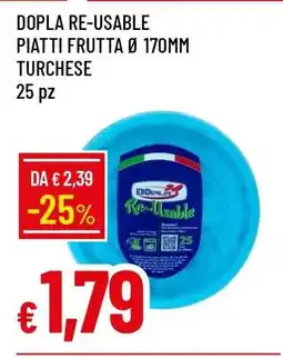 Famila Dopla Re-Usable Piatti Frutta Ø 170mm Turchese offerta