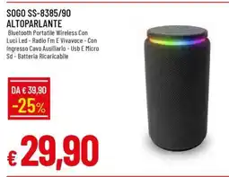 Famila SOGO SS-8385/90 ALTOPARLANTE offerta