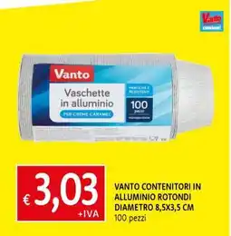 Famila Vanto Contenitori in Alluminio Rotondi offerta