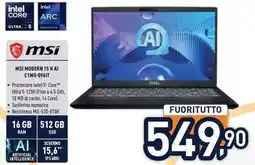 Unieuro MSI MODERN 15 H AI C1MG-096IT offerta