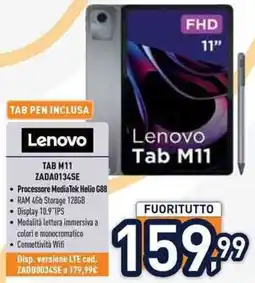 Unieuro Lenovo TAB M11 ZADA0134SE offerta