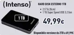 Unieuro Intenso HARD DISK ESTERNO 1TB offerta
