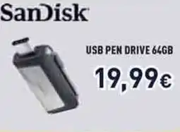 Unieuro SanDisk USB PEN DRIVE 64GB offerta