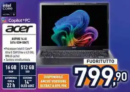 Unieuro acer ASPIRE 14 AI (A14-52M-5067) offerta