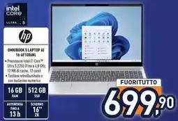 Unieuro hp OMNIBOOK 5 LAPTOP AI 16-AF1006NL offerta