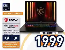 Unieuro msi VECTOR 16 HX AI GAMING A2XWHG-0821T offerta