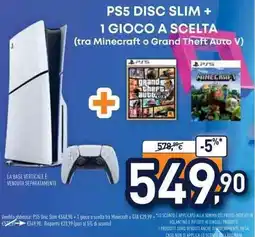 Unieuro PS5 DISC SLIM + 1 GIOCO A SCELTA offerta