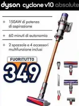 Unieuro dyson cyclone v10 absolute offerta