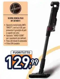 Unieuro HOOVER SCOPA SENZA FILO HF 201H011 offerta
