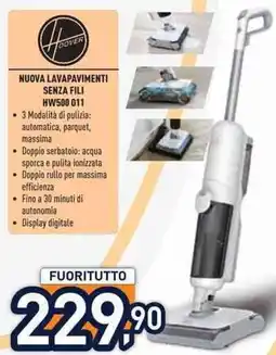 Unieuro HOOVER NUOVA LAVAPAVIMENTI SENZA FILI HW500 011 offerta