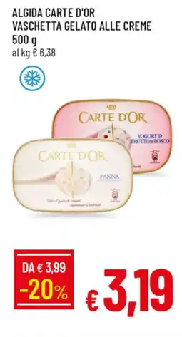 IperFamila Algida carte d'or vaschetta gelato alle creme offerta