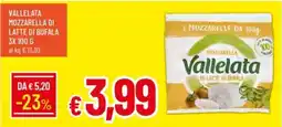 IperFamila Vallelata mozzarella di latte di bufala offerta