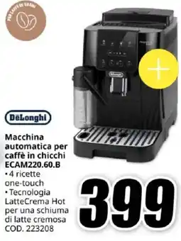 MediaWorld DeLonghi Macchina automatica per caffè in chicchi ECAM220.60.B offerta