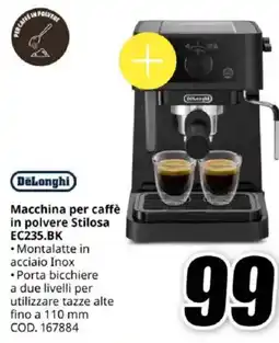 MediaWorld DeLonghi Macchina per caffè in polvere Stilosa EC235.BK offerta