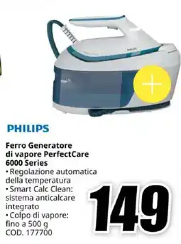 MediaWorld PHILIPS Ferro Generatore di vapore PerfectCare 6000 Series offerta