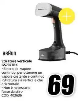 MediaWorld BRAUN Stiratore verticale GS7077BK offerta