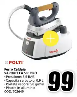 MediaWorld POLTI Ferro Caldaia VAPORELLA 505 PRO offerta