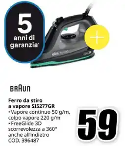 MediaWorld BRAUN Ferro da stiro a vapore SI5277GR offerta