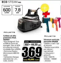 MediaWorld Rowenta Caldaia ad alta pressione Mod. DG9661 offerta
