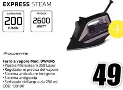MediaWorld Rowenta Ferro a vapore Mod. DW4345 offerta