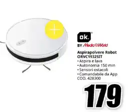 MediaWorld ok. BY Media World Aspirapolvere Robot ORVC19325IT offerta