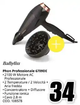 MediaWorld BaByliss Phon Professionale 6709DE offerta