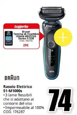 MediaWorld Braun rasoio elettrico 51-M1000s offerta