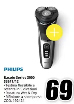 MediaWorld PHILIPS Rasoio Series 3000 S3241/12 offerta