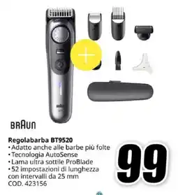 MediaWorld BRAUN Regolabarba BT9520 offerta