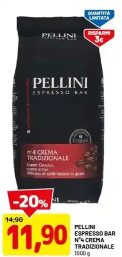 DPiù Pellini espresso bar n°4 crema tradizionale offerta