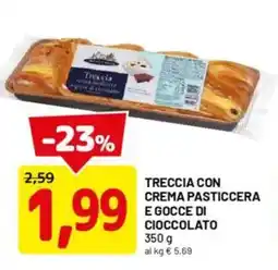 DPiù Treccia con crema pasticcera e gocce di cioccolato offerta