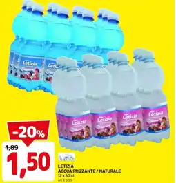 DPiù Letizia acqua frizzante / naturale offerta