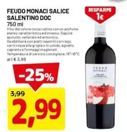 DPiù Feudo monaci salice salentino DOC offerta