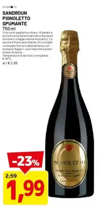 DPiù Sandroun pignoletto spumante offerta