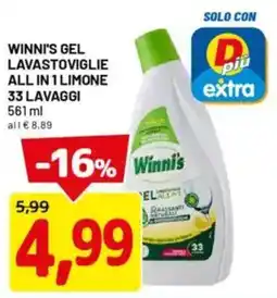 DPiù Winni's gel lavastoviglie all in 1 limone offerta