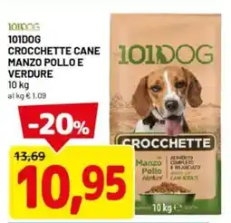 DPiù 101dog crocchette cane manzo polloe verdure offerta