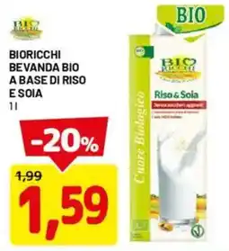 DPiù Bioricchi bevanda bio a base di riso e soia offerta