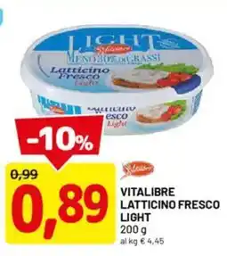 DPiù Vitalibre latticino fresco light offerta