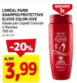 DPiù L'oréal paris shampoo protettivo ELVIVE COLOR-VIVE offerta