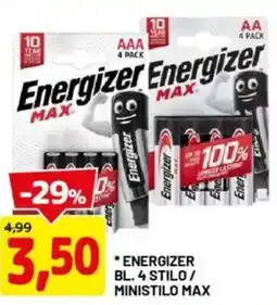 DPiù Energizer bl. 4 stilo / ministilo max offerta