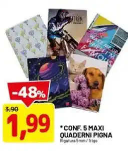 DPiù Conf. 5 maxi quaderni pigna offerta