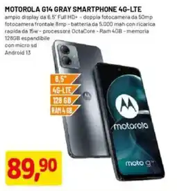 DPiù Motorola G14 gray smartphone 4G-LTE offerta