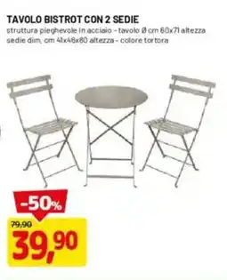 DPiù Tavolo bistrot con 2 sedie offerta