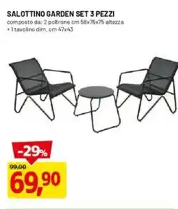 DPiù Salottino garden set 3 pezzi offerta