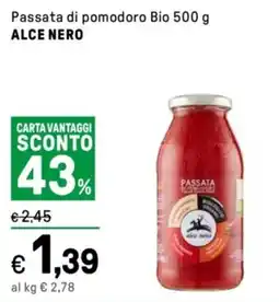 Iper La Grande Passata di pomodoro Bio ALCE NERO offerta