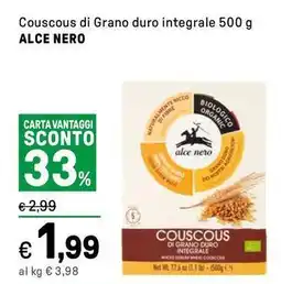 Iper La Grande Couscous di Grano duro integrale ALCE NERO offerta