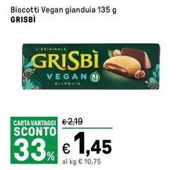 Iper La Grande Biscotti Vegan gianduia GRISBÌ offerta