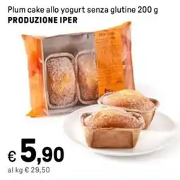 Iper La Grande Plum cake allo yogurt senza glutine PRODUZIONE IPER offerta