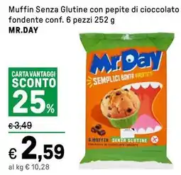 Iper La Grande Muffin Senza Glutine con pepite di cioccolato Biscotti al cocco o con gocce di cioccolato fondente MR.DAY offerta